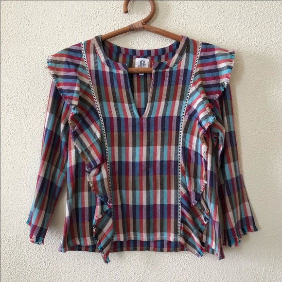 💥Adorable ANTHRO madras boho top by dRA/Anthro NWOT💥 - Picture 4 of 10